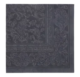 PAPSTAR PAPSTAR Papierserviette 50 x ROYAL Collection 1/4-Falz 40 cm x 40 cm schwarz Ornaments – Produktbild 1 von 1