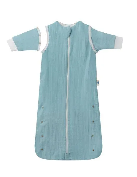 Mababu Mababu 0.5 TOG Kugelschlafsack Sommer | Babyschlafsack Musselin Bio-Baumwolle | Mitwachsend | Ideal für Frühling & Sommer, Sea green, – Produktbild 1 von 2