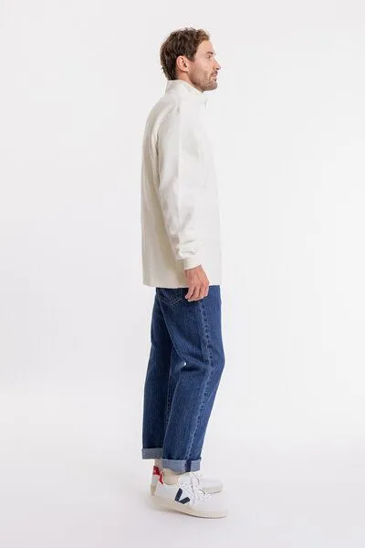 Rotholz Rotholz Half Zip Sweatshirt aus Bio-Baumwolle, Weiss, – Produktbild 6 von 8