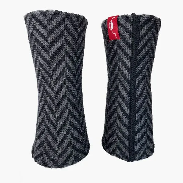 vincente vincente Armstulpen im Fischgrätmuster, Schwarz/grau, – Produktbild 1 von 2