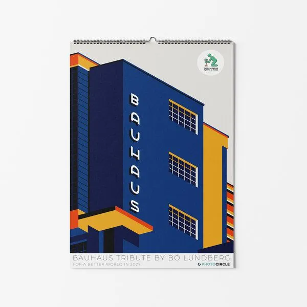 Photocircle Photocircle Bauhaus Tribute Wandkalender 2027 mit retro Designpostern von Bo Lundberg – Produktbild 1 von 4