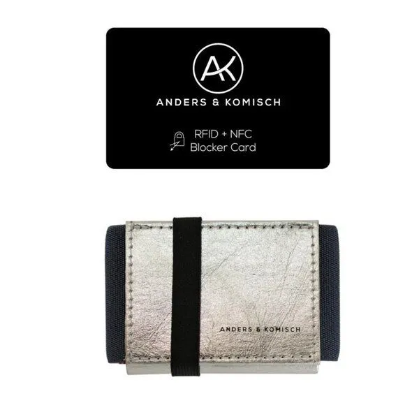 ANDERS & KOMISCH ANDERS & KOMISCH Kleiner Geldbeutel mit RFID- & NFC Schutz Karte – A&K MINI Portemonnaie, Silver, – Produktbild 1 von 4
