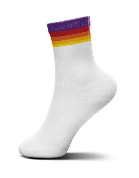 MR. SOCKS MR. SOCKS Tennissocken zweifarbig von der Marke MR.SOCKS, Weiss/rainbow, – Produktbild 1 von 2