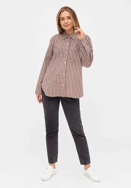 Givn Berlin Givn Berlin Damen Flanell Hemd aus Bio-Baumwolle - PAM, Beige (checked), – Produktbild 2 von 4