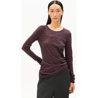 ARMEDANGELS ARMEDANGELS EINIAARA STRIPES Damen Longsleeve aus Bio-Baumwolle, Dark cranberry-dark steel, – Produktbild 1 von 1