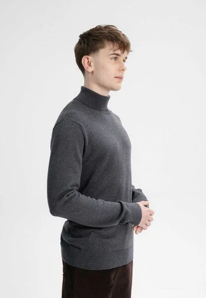 MELA Feinstrick Rollkragenpullover KANJA | von MELA | Fairtrade & GOTS zertifiziert, Anthrazit melange, – Produktbild 2 von 4