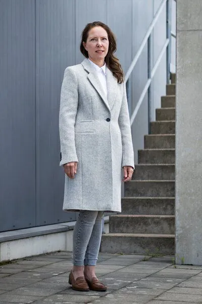 mio eco mio eco Klassischer Blazermantel Tilda Elbwolle, Grau, – Produktbild 2 von 4