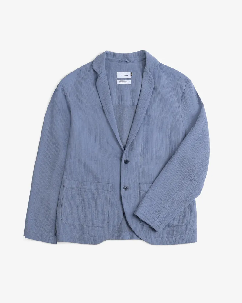 Rotholz Rotholz Herren vegan Blazer Workwear Steinblau, Blau, – Produktbild 1 von 2