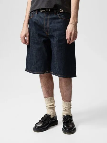 Nudie Jeans Nudie Jeans Jeans-Shorts Zeb Dry Streaky, Dark blue, – Produktbild 3 von 4