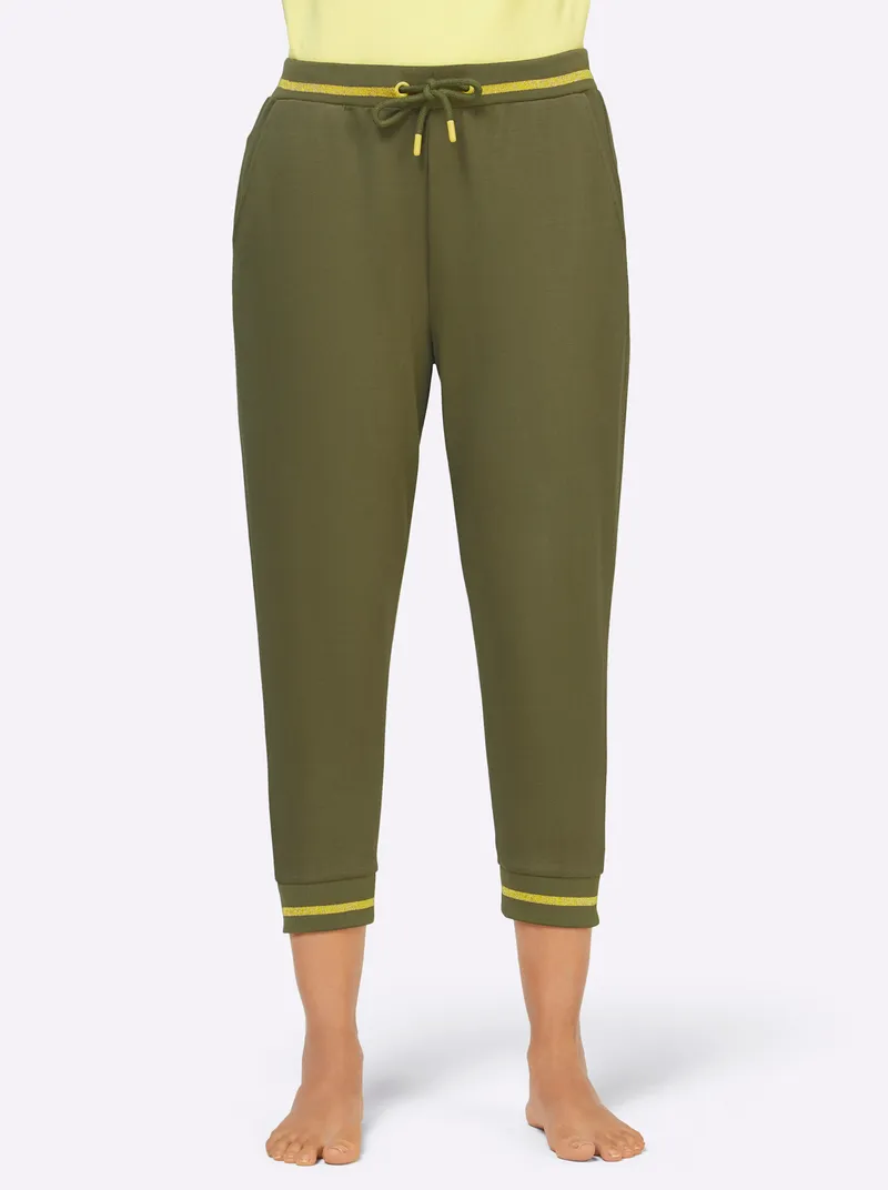 feel good Hose 3/4-lang, Oliv, – Produktbild 1 von 2