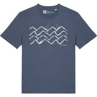 ilovemixtapes ilovemixtapes Unisex T-Shirt mit Waves and Boats Motiv – Nachhaltig, Fair, Vegan, Bio-Baumwolle, Dark heather blue (dunkelblau), – Produktbild 1 von 1