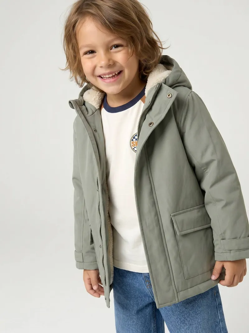 Vertbaudet Vertbaudet Jungen 3-in-1-Jacke mit Polyester, Moosgrün, – Produktbild 1 von 4