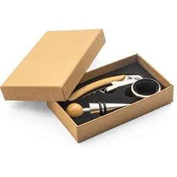 hi!dea™ hi!dea™ SAVORY. Weinset aus Bambus und Edelstahl, Beige, – Produktbild 1 von 1