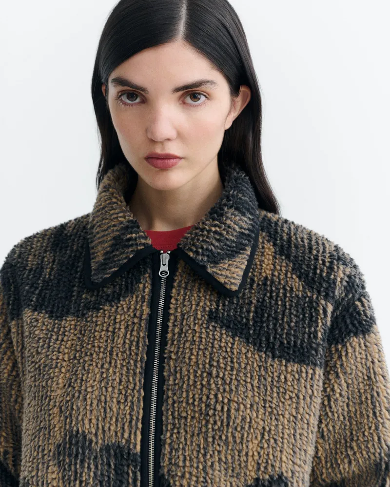 thinking mu Thinking MU Damen vegan Sherpa Jacke Kendra Brown Lotus, Braun, – Produktbild 1 von 2