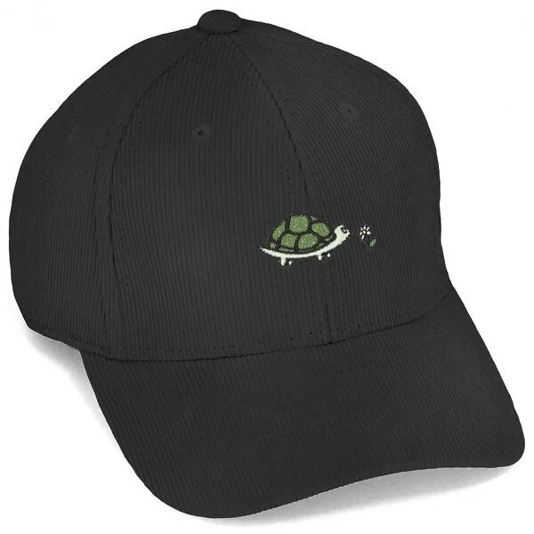 LIGARTI Bestickte Cord Cap – Lars die Schildkröte – LIGARTI Tiermanufaktur, Schwarz, – Produktbild 1 von 4