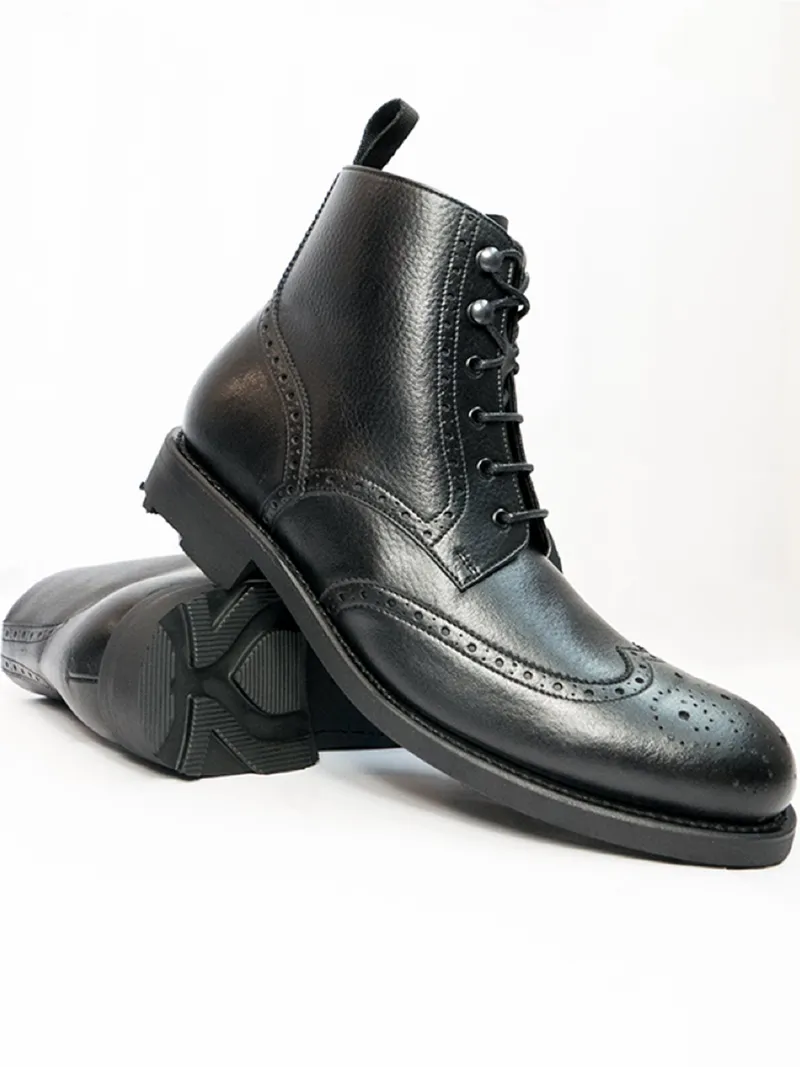 Will's Vegan Store Will's Vegan Store Herren vegan Brogue Stiefel Goodyear Welt Schwarz, Schwarz, – Produktbild 2 von 2