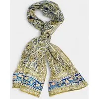 Der Lindwurm Der Lindwurm Kalamkari- Schal , Handdruck mit Pflanzenfarben, Gelb/grün/blau, – Produktbild 1 von 1