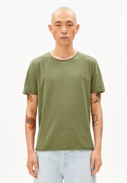 ARMEDANGELS ARMEDANGELS JAAMES BRUSHED Herren T-Shirt aus Bio-Baumwolle, Fatigue green, – Produktbild 1 von 4