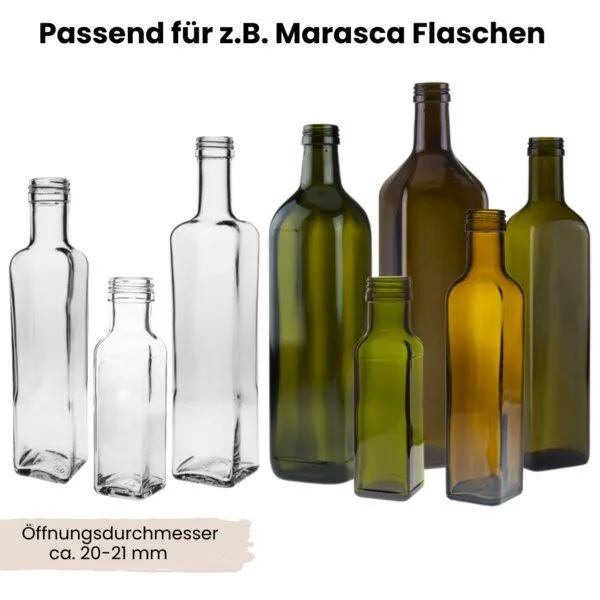 mikken mikken Ersatzdeckel PP31,5 für Glasflaschen Öffnung 2 cm Schraubdeckel, Gold, – Produktbild 5 von 5