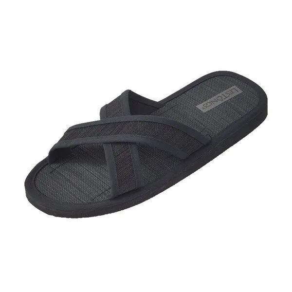 Les Tôngs Les Tôngs Juncus-X Dark Offene Zimtlatschen vegane Zimtsohle Flip Flops, Schwarz, – Produktbild 2 von 4