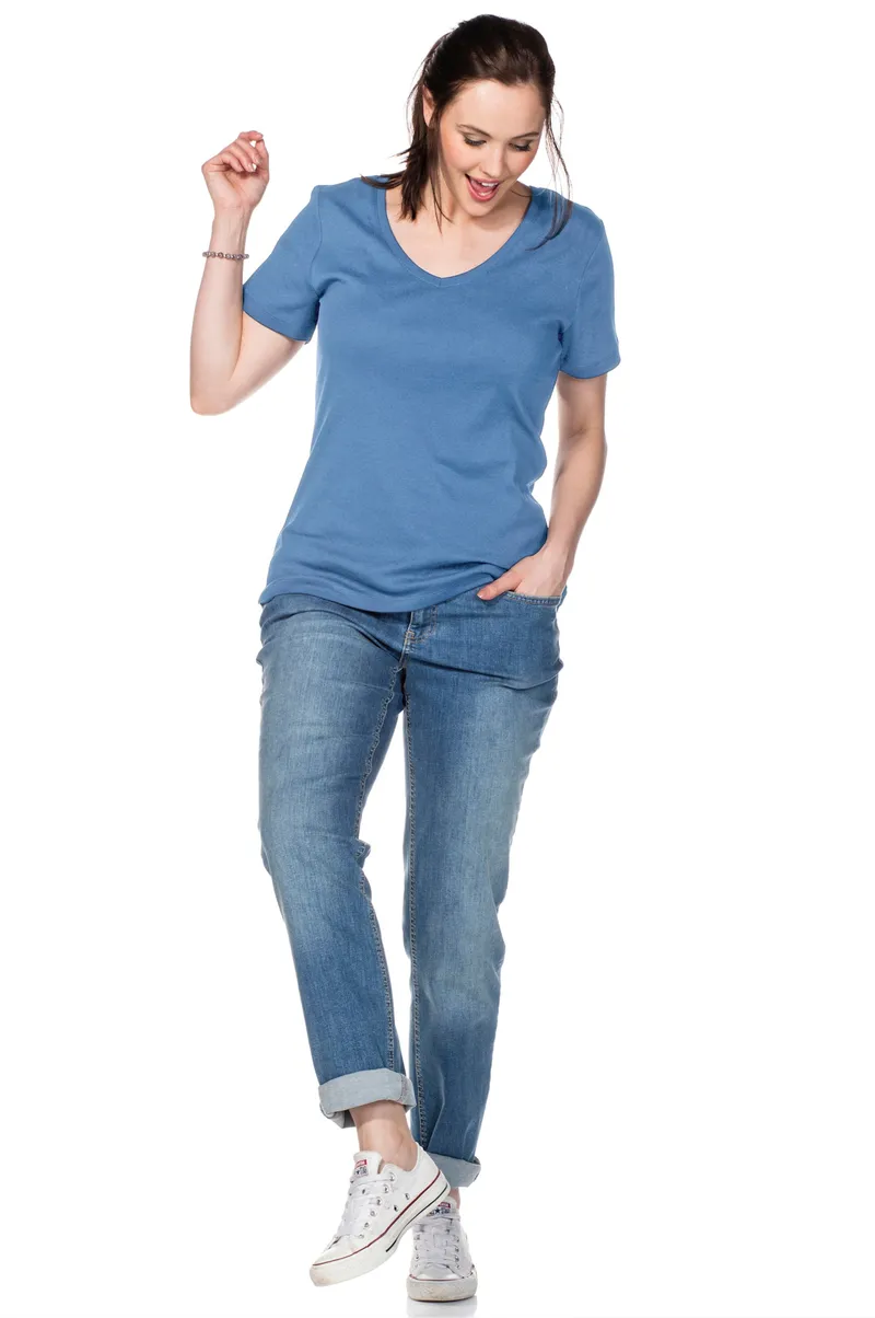 sheego T-Shirt mittelblau, Mittelblau, – Produktbild 2 von 2