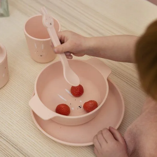TRIXIE TRIXIE – Kindergeschirr aus Silikon – Kinderteller, Mrs. rabbit, – Produktbild 2 von 4