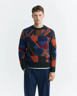 thinking mu thinking mu Gemusterter Merino-Strickpullover Modell: Matgi – Produktbild 1 von 1