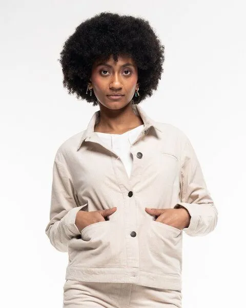 Alma & Lovis Alma & Lovis Lässige Cordjacke aus Organic Cotton | Corduroy Jacket, Grey moon (natur), – Produktbild 1 von 3