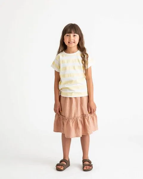 MATONA Matona Klassisches T-Shirt für Kinder aus Bio-Baumwolle / Classic T-Shirt, Yellow stripes, – Produktbild 3 von 4