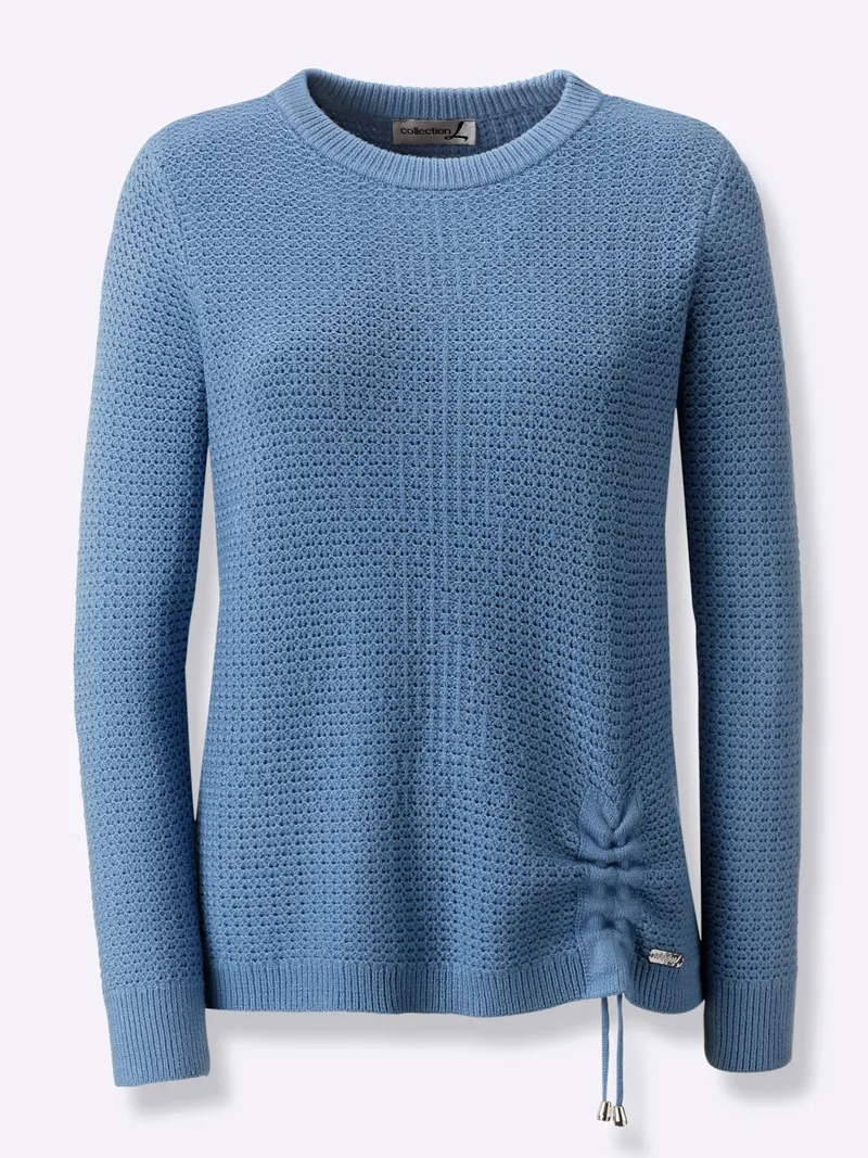 Witt Rundhalspullover mittelblau, Mittelblau, – Produktbild 1 von 2