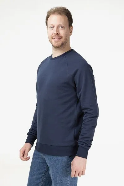 Evermind Evermind Unisex Sweatshirt aus Bio-Baumwolle, Dunkelmarine, – Produktbild 4 von 4