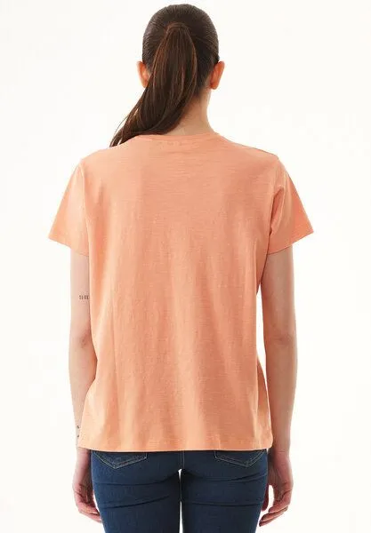 ORGANICATION ORGANICATION Damen Basic T-Shirt aus Bio-Baumwolle, Shell coral, – Produktbild 4 von 4