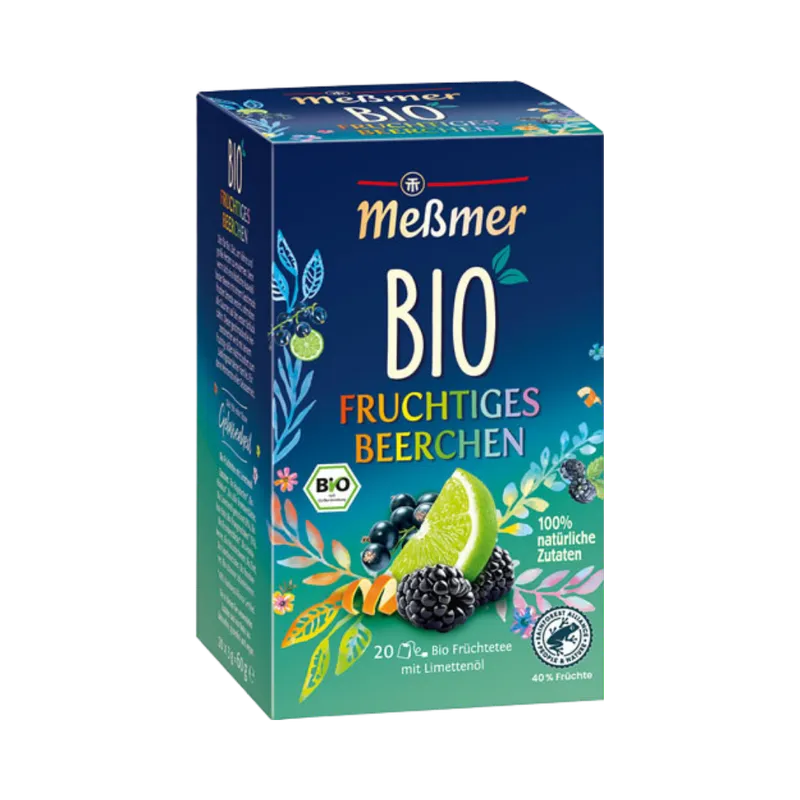 Meßmer Meßmer Bio Fruchtiges Beerchen, Früchtetee, Teebeutel im Kuvert, 2. Entnahmefach/displaytauglich, 60g – Produktbild 1 von 1