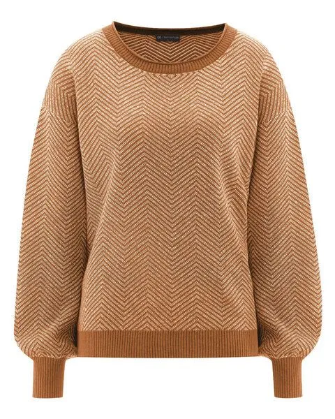 HempAge Hempage Moderner Jacquard Pullover Hanf/Biobaumwolle, Almond(braun), – Produktbild 1 von 4