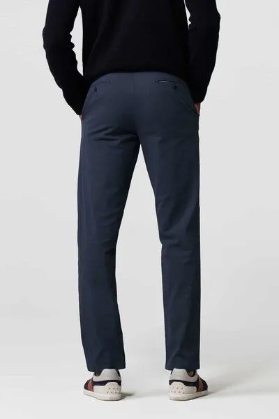 Meyer MEYER Micro Print Baumwoll Twill Chino, Blau (dunkelblau), – Produktbild 3 von 4