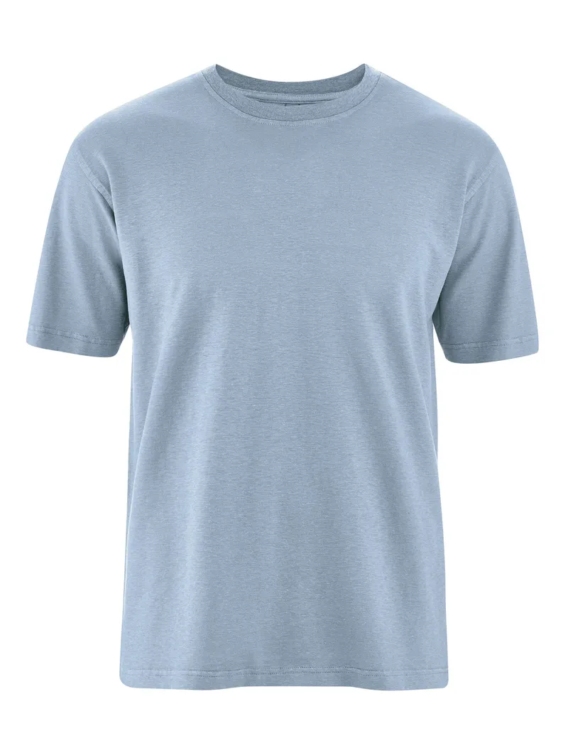 HempAge Hempage Herren vegan T-Shirt Basic Smoke Blau, Blau, – Produktbild 1 von 2