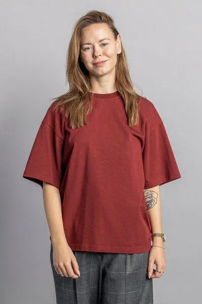 DIRTS dirts Heavy Cotton T-Shirt BOXY, Royal burgundy, – Produktbild 4 von 4