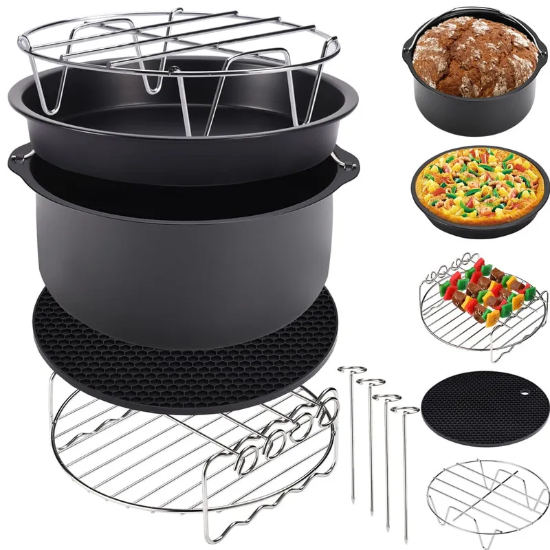 monzana Heißluftfritteuse 9in1 Schwarz 1850W mit 9-tlg Zubehör – Produktbild 2 von 2