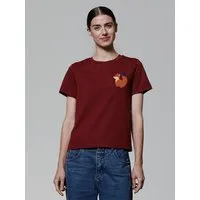 watapparel watapparel T-Shirt Frauen Cute Fox, Burgundy, – Produktbild 1 von 1