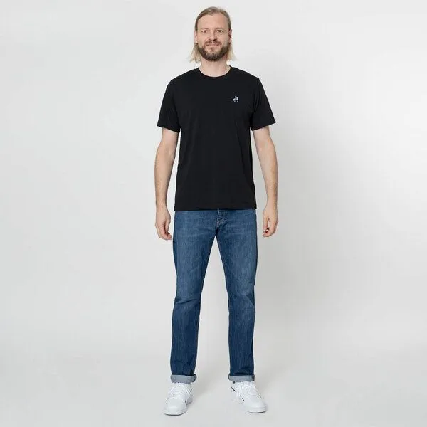 Fyngers Fyngers Unisex T-Shirt aus Biobaumwolle - Modell OK mit gestickter Veredelung, Schwarz, – Produktbild 2 von 3
