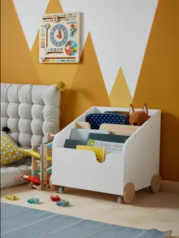 Vertbaudet Kinder Bücherregal mit Rollen SCHOOL – Produktbild 1 von 1