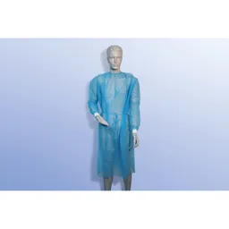 P. J. Dahlhausen Besucherkittel blau mit Strickbündchen zum Binden  10 St – Produktbild 1 von 1