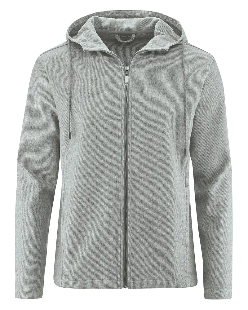 HempAge Hempage Herren vegan Kapuzenjacke Freizeit Dunkelgrau, Grau, – Produktbild 1 von 2