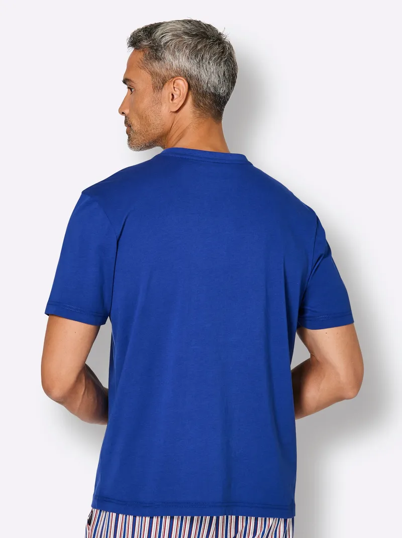 wäschepur men Schlafanzug-Shirt royalblau, Royalblau, – Produktbild 2 von 2