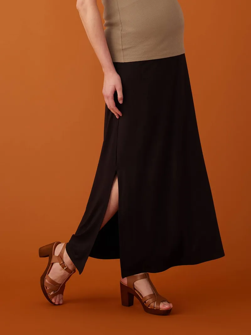 Envie De Fraise Langer Stretch-Umstandsrock ENVIE DE FRAISE, Schwarz, – Produktbild 2 von 4