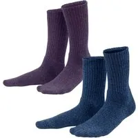 Living Crafts LIVING CRAFTS - Unisex Socken, 2er Pack - Blau (83% Bio-Baumwolle; 15% Polyamid (recycelt); 2% Elasthan), Nachhaltige Mode, Bio Bekleidung, Blau, – Produktbild 2 von 2