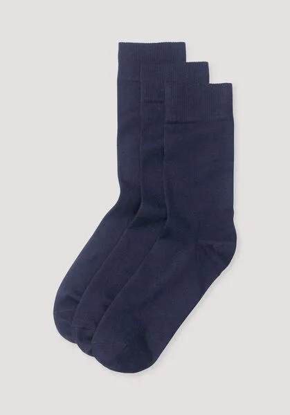 hessnatur hessnatur Herren-Socke im 3er-Pack aus Bio-Baumwolle, Marine, – Produktbild 1 von 1
