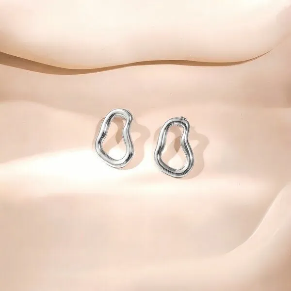 ELEKTROPULLI Elektropulli Irregular Ohrringe ca. 17 mm x 23 mm, Silber, – Produktbild 1 von 1