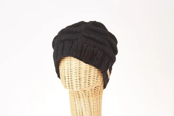 short'n'pietz short'n'pietz Schurwollmütze Rippstrick, Schwarz, – Produktbild 1 von 1