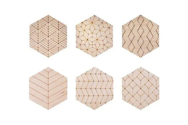 BeWooden BeWooden Untersetzer aus Holz "Deco" - 6St. – Produktbild 1 von 2